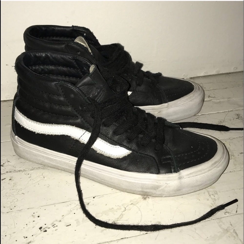 leather high top vans